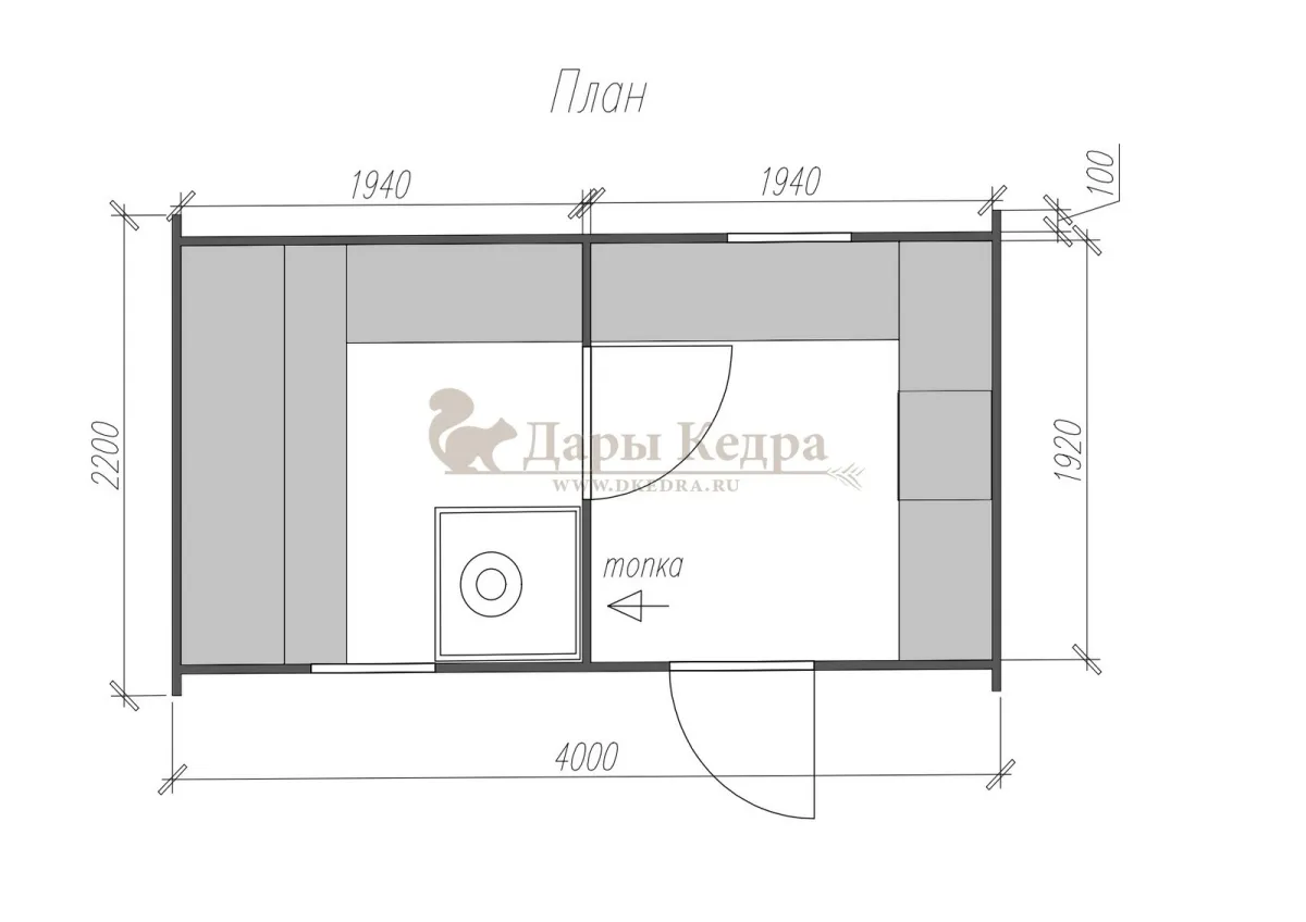 Баня-бочка овальная из кедра 4х2,2 метра