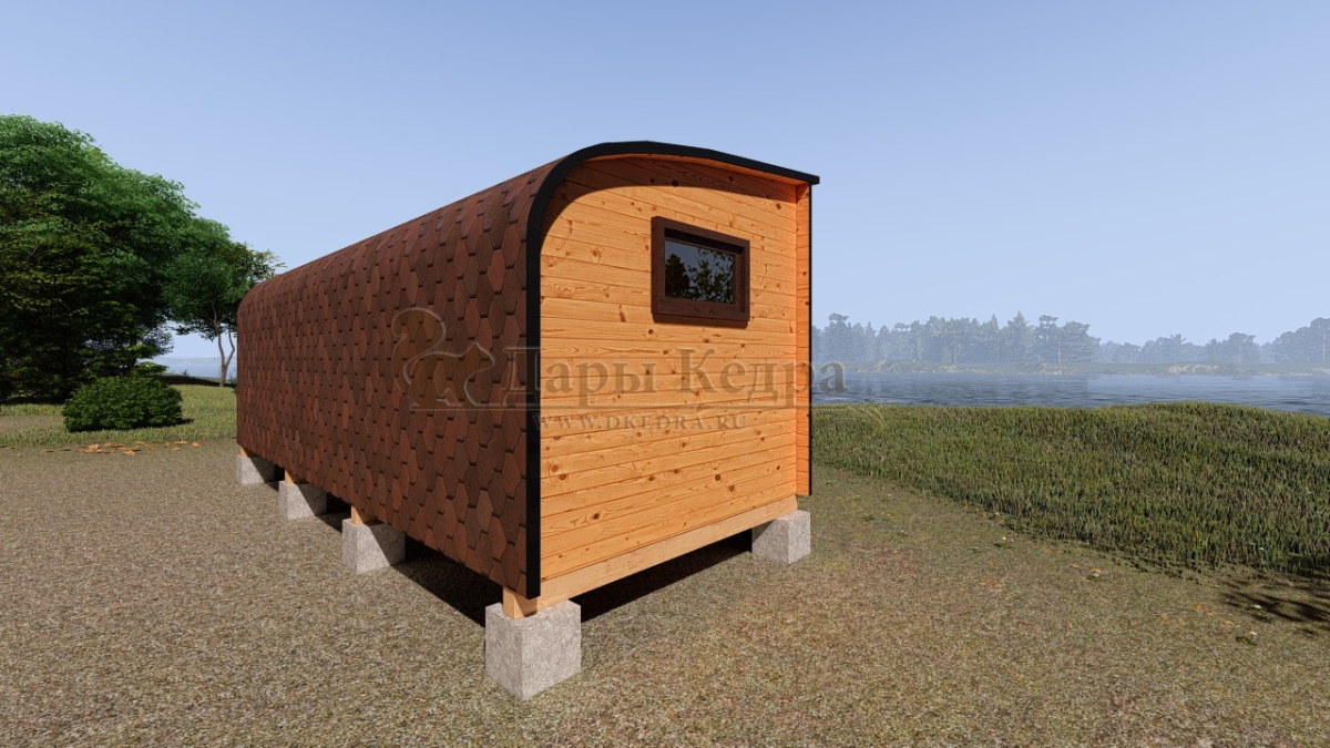 Баня «Парус» из кедра 6х2,35 м